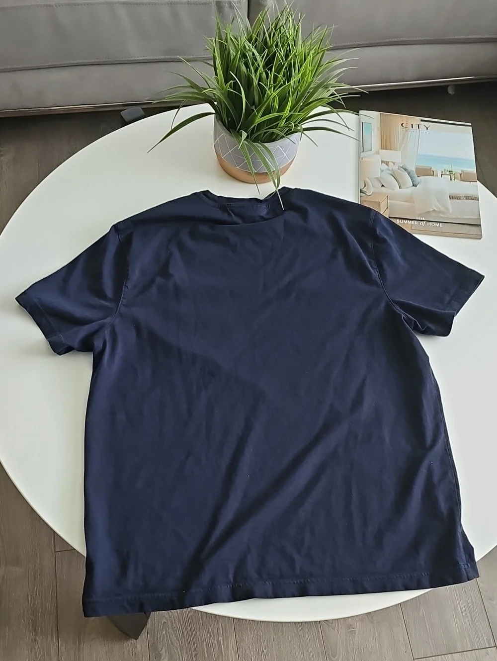 Michael Kors Navy Short-Sleeve Pocket Tee with Patterned Pocket